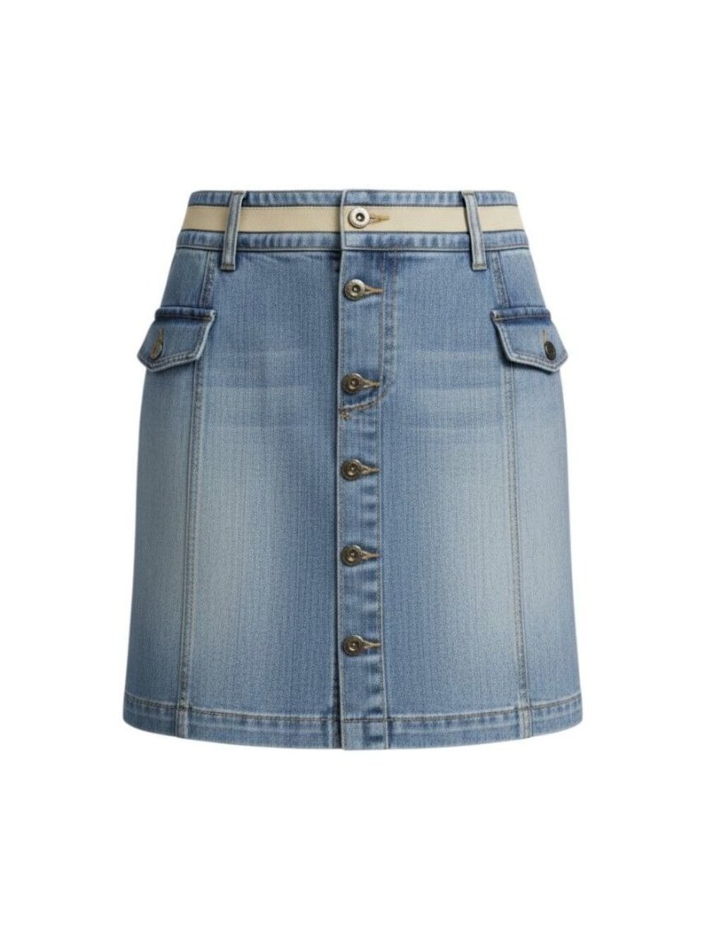 Tommy Hilfiger Petite Denim Button-Front Mini Skirt Belt Loops Pockets 6P